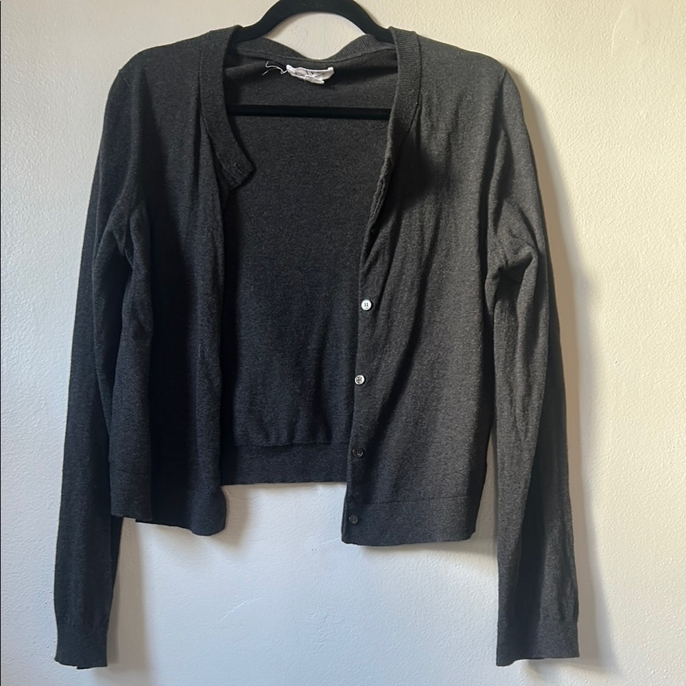 Velvet Grey Cardigan Sweater